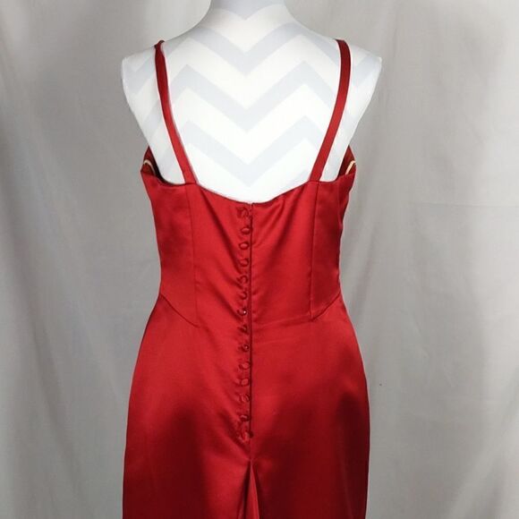 Vtg. Dave & Johnny Satin Formal Dress - Picture 5 of 9